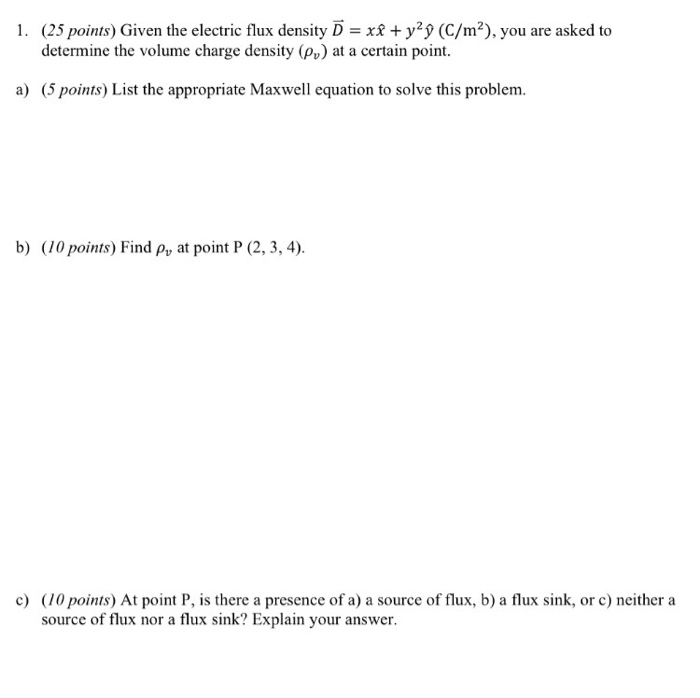 Solved Given the electric flux density D = xx + y^2y | Chegg.com