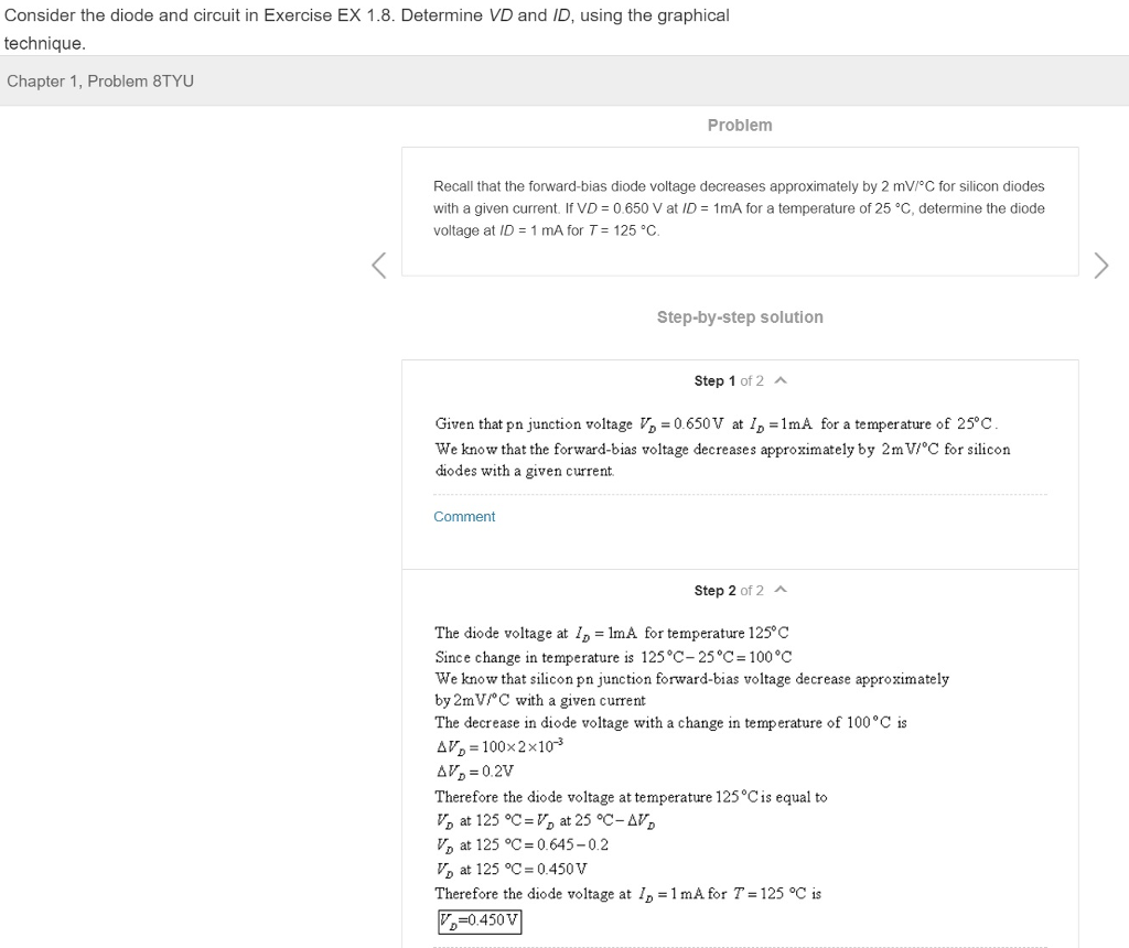 Solved Consider the diode and circuit in Exercise EX 1.8.