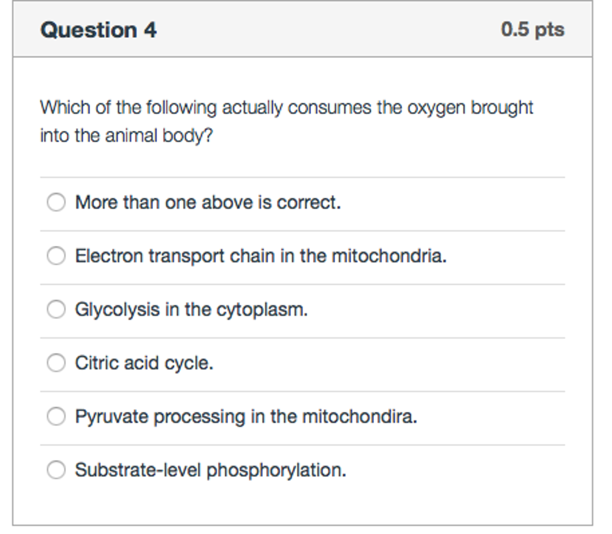 Solved Which of the following actually consumes the oxygen