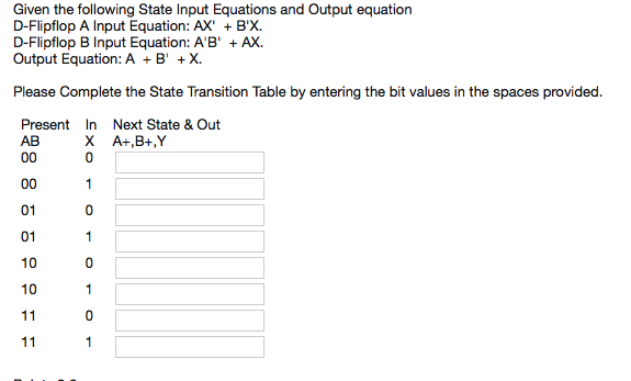 Solved Given the following State Input Equations and Output | Chegg.com