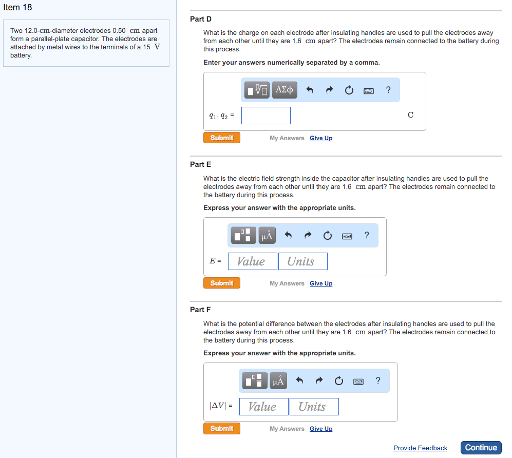 Solved Two 12.0cmdiameter electrodes 0.50 cm apart form a