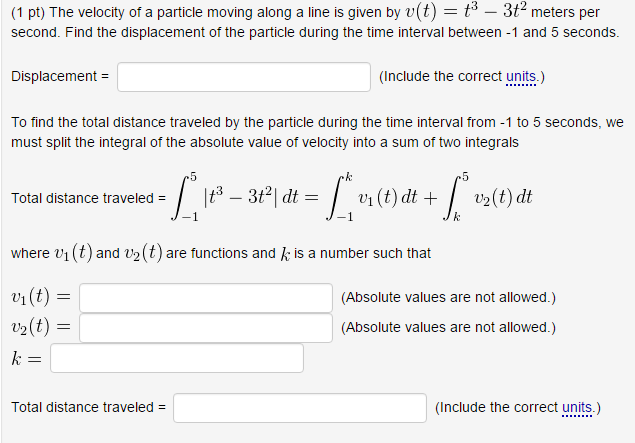 Solved The velocity of a particle moving along a line is | Chegg.com