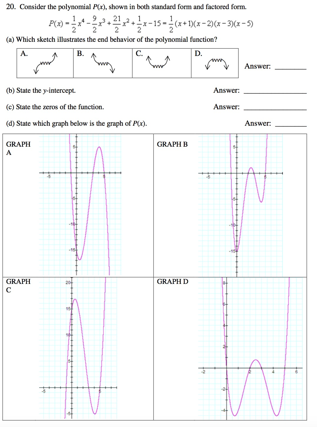 Solved Consider the polynomial P(x), shown in both standard | Chegg.com