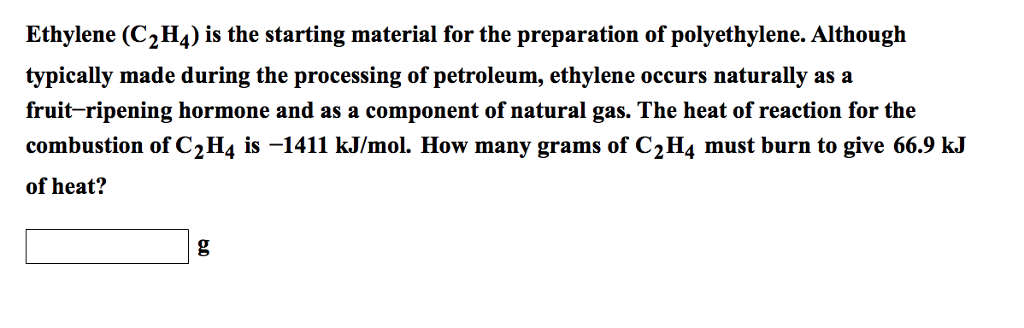 Solved Ethylene C 2H 4 is the starting material for the Chegg