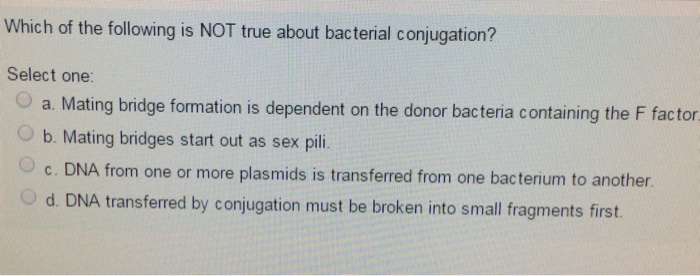 Solved Which of the following s NOT true about bacterial | Chegg.com
