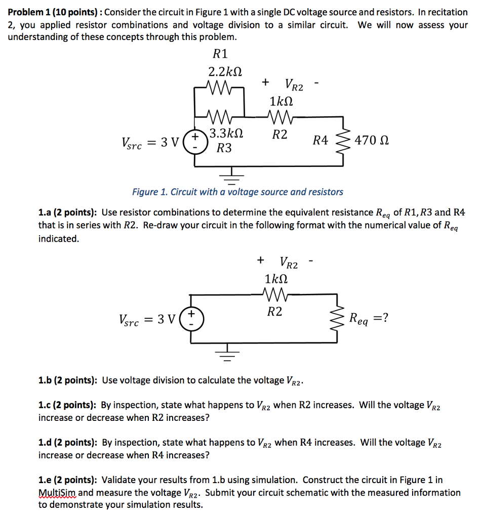 Solved Consider the circuit in Figure 1 with a single DC | Chegg.com