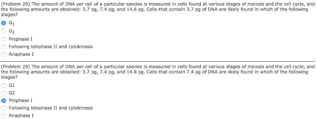 Solved The amount of DNA per cell of a particular species is | Chegg.com
