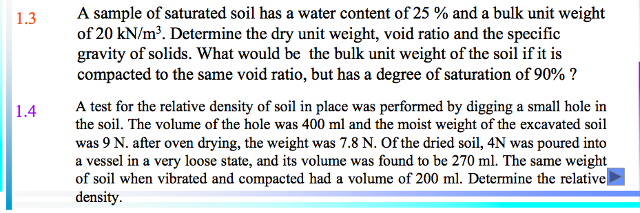 Solved A sample of saturated soil has a water content of 25 | Chegg.com