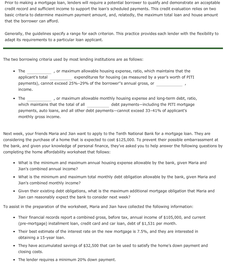 Solved Match the terms associated with housing decisions on