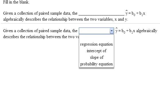 Solved Fill in the blankGiven a collection of paired sample | Chegg.com