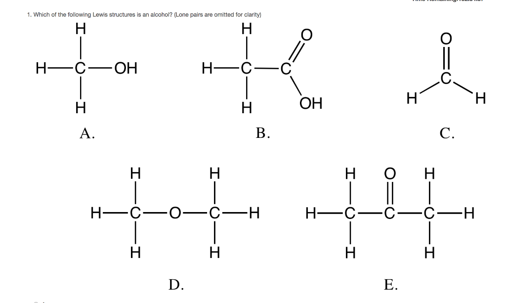 Solved 1. Which of the following Lewis structures is an | Chegg.com