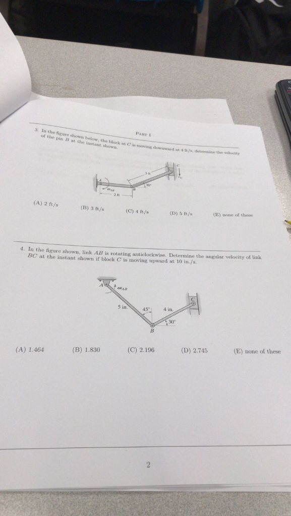 Solved PART 1 3. In the figure shown below, the block at C | Chegg.com