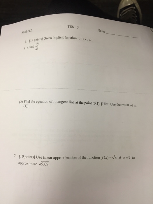 Solved Name TEST 3 Math 112 3. [12 pointsl Match the graph | Chegg.com