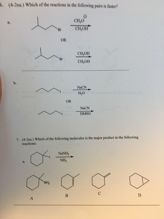 Solved Which of the reactions in the following pairs is | Chegg.com