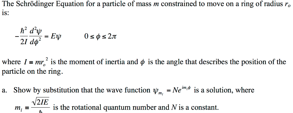Solved The Schrodinger for for a particle of mass | Chegg.com