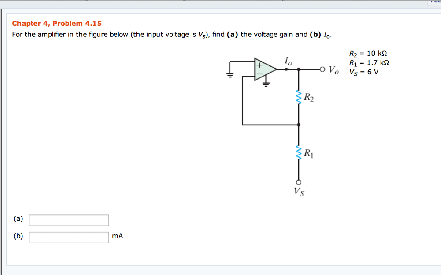 Solved For the amplifier in the figure below (the input | Chegg.com