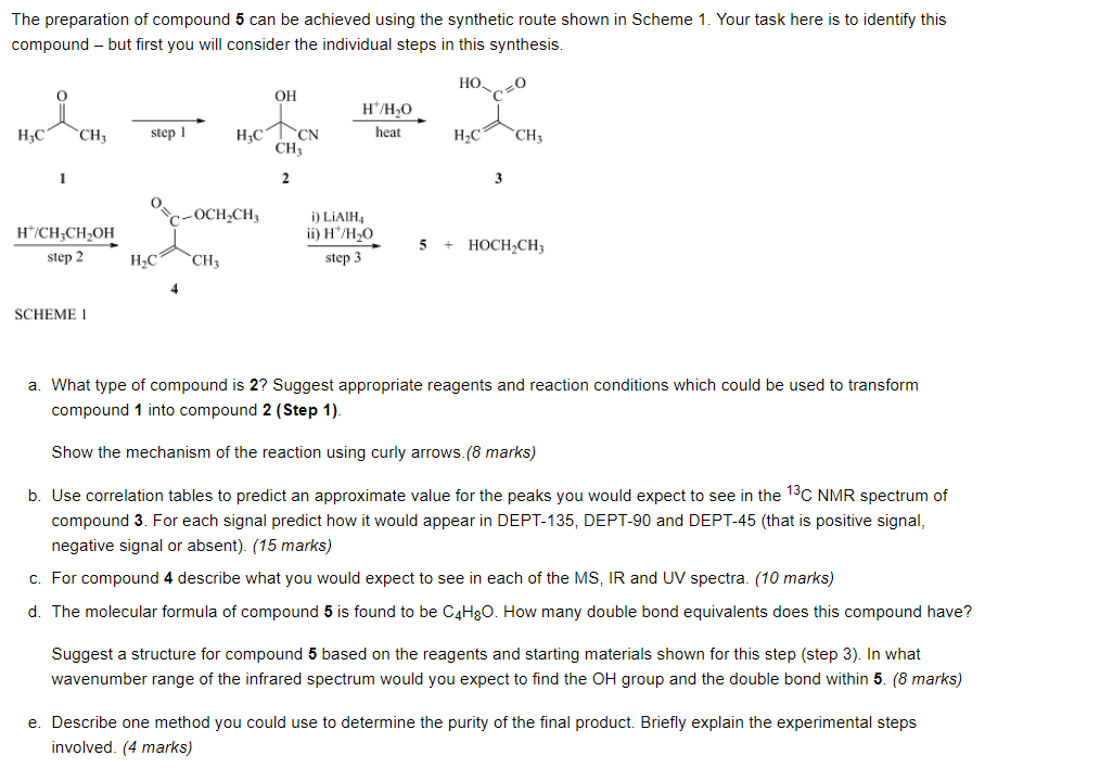Solved The preparation of compound 5 can be achieved using | Chegg.com