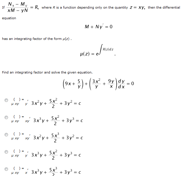 Show that if (Nx−My)/(xM−yN)=R, where R depends on the quant