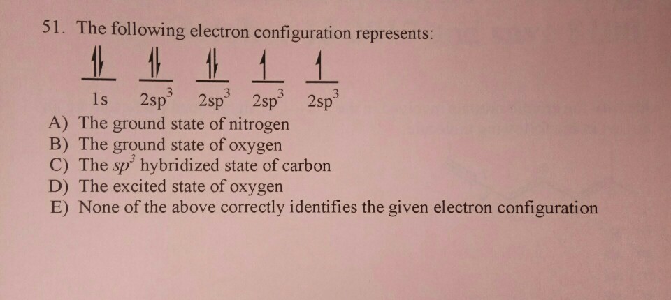 Solved The Following Electron Configuration Represents A) 