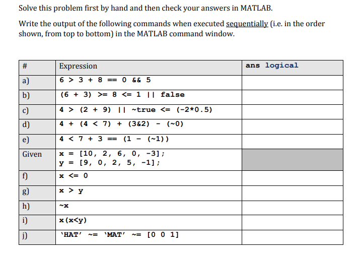 Solve expression in matlab