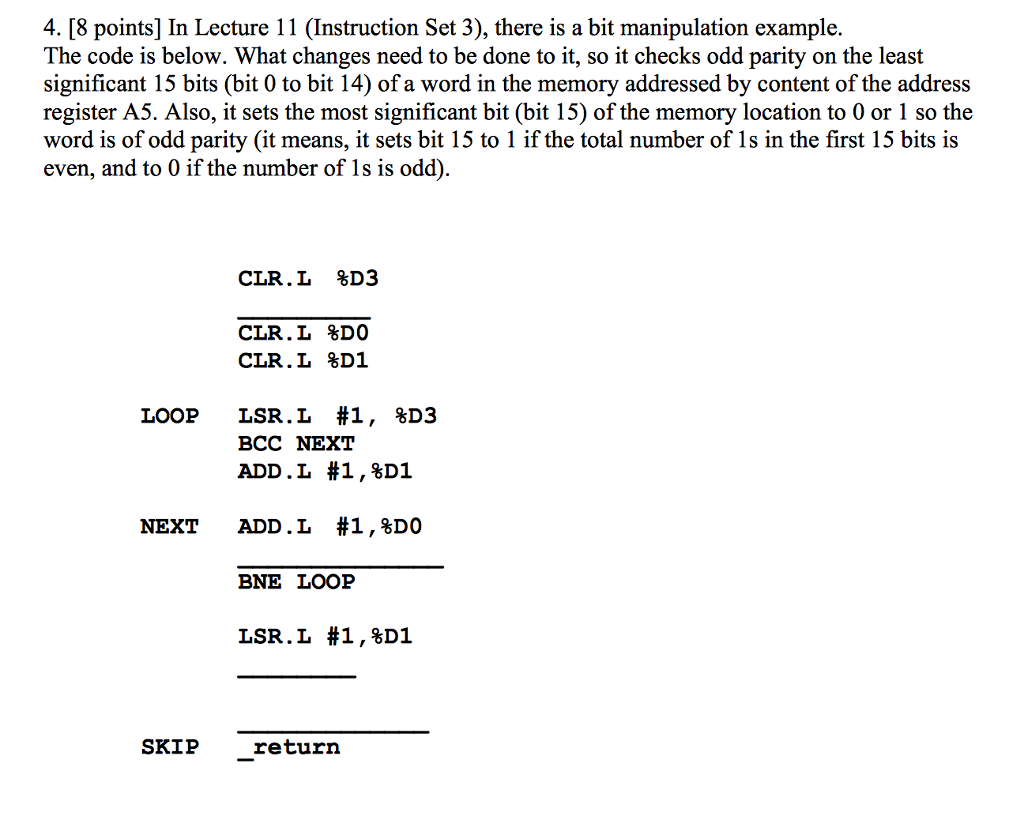 Solved In Lecture 11 (Instruction Set 3), there is a bit | Chegg.com