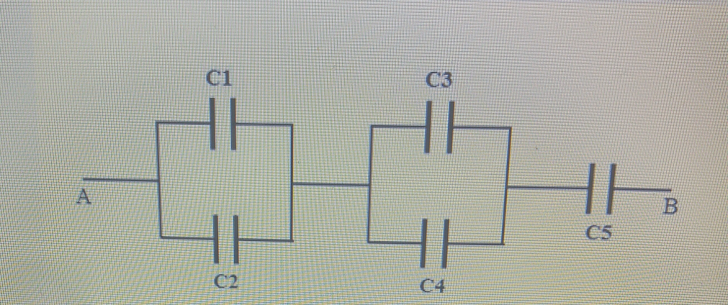 Solved C1=4F, C2=4F, C3=2F, C4=4F, C5= 8.4 F. Calculate the | Chegg.com