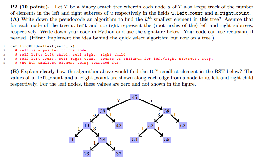 Let T be a binary search tree wherein each node u of | Chegg.com