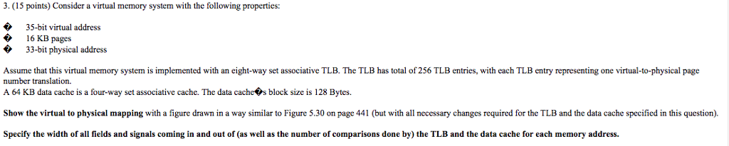 3 15 Points Consider A Virtual Memory System With Chegg 3 15 Points Consider A Virtual Memory System With Chegg