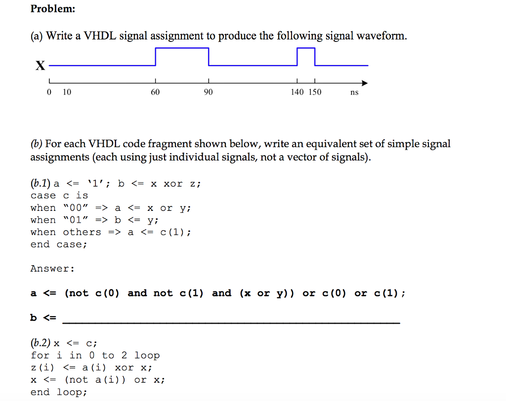 assignment signal in vhdl