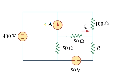 Solved In the circuit given below, R = 110 Ω. Find the value | Chegg.com