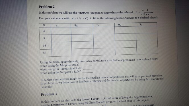 Problem 2 In This Problem We Will Use The RIEMANN Chegg