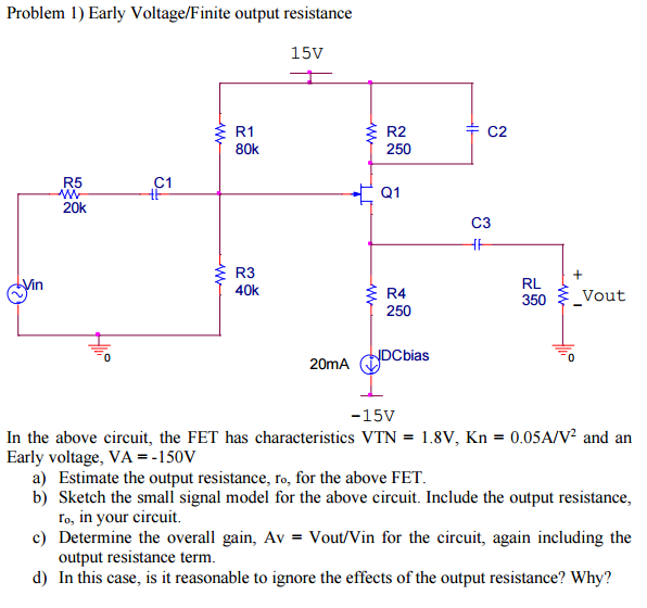 Solved Early Voltage/Finite output resistance In the above | Chegg.com