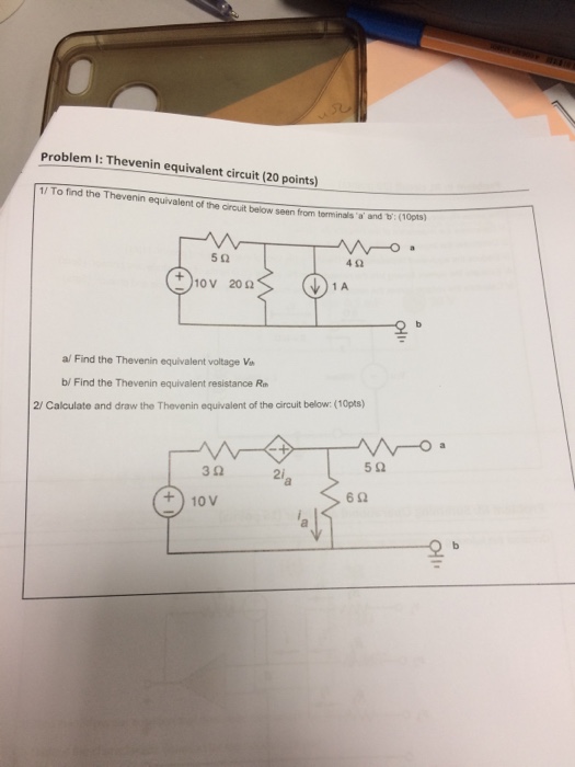 Solved To find the Thevenin equivalent of the circuit below | Chegg.com