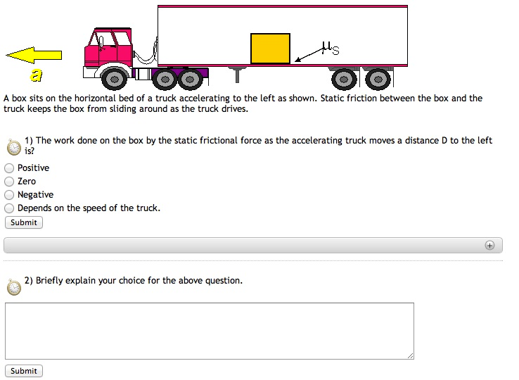 A box sits on the horizontal bed of a truck