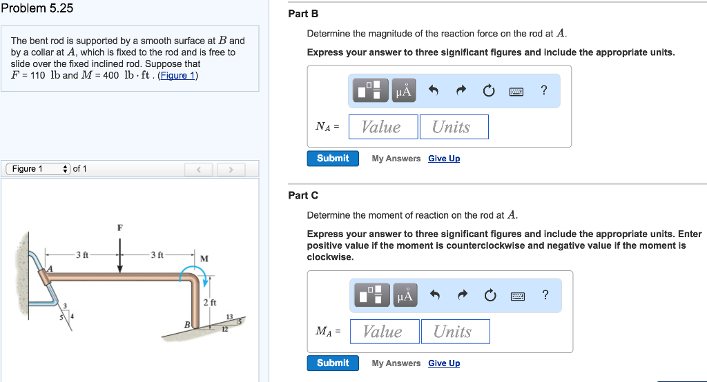 Solved Problem 5.25 The bent rod is supported by a smooth | Chegg.com