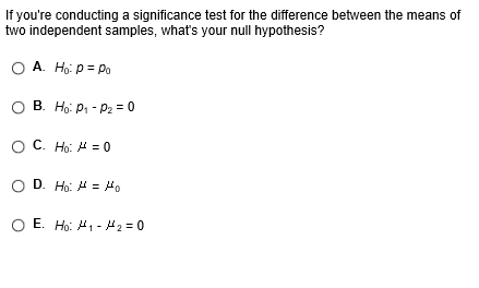 Significant Difference Questions Solved If you're conducting a significance test for the | Chegg.com