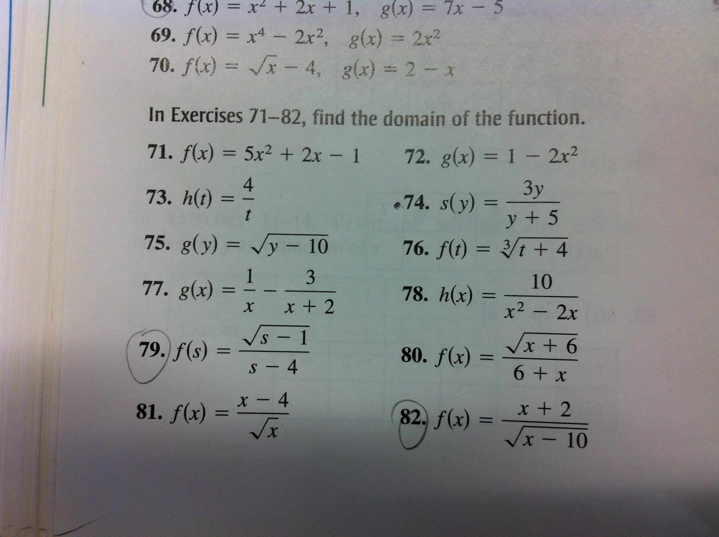 F 3 2x 1. FX 4x 3x^2-x-1. FX = -2x2+5x. G X 4 X 2 X. FX = x3-5x2+2x.