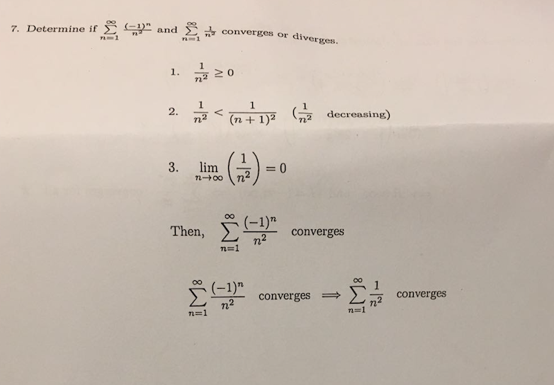 Solved Determine If Sigma Infinity N 1 1 N N 2 And