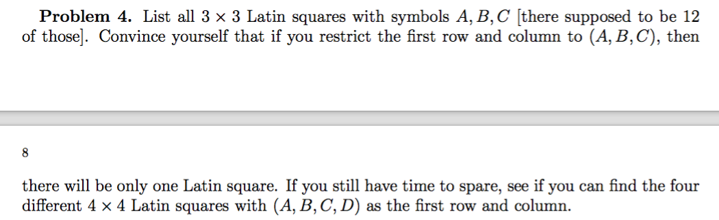 Solved List all 3 times 3 Latin squares with symbols A. B, C | Chegg.com