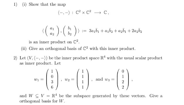 Solved Show that the map: (-, -): C^2 times C^2 rightarrow | Chegg.com