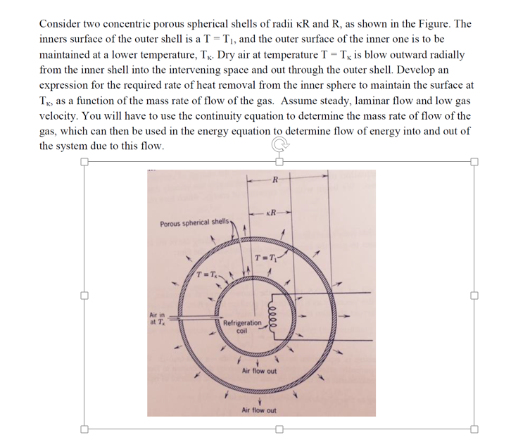 Solved Consider Two Concentric Porous Spherical Shells Of