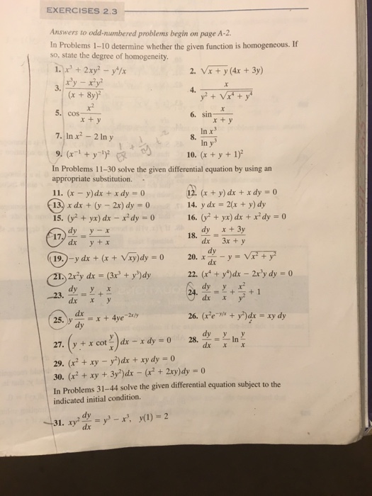 Solved Determine whether the given function is homogeneous. | Chegg.com ...