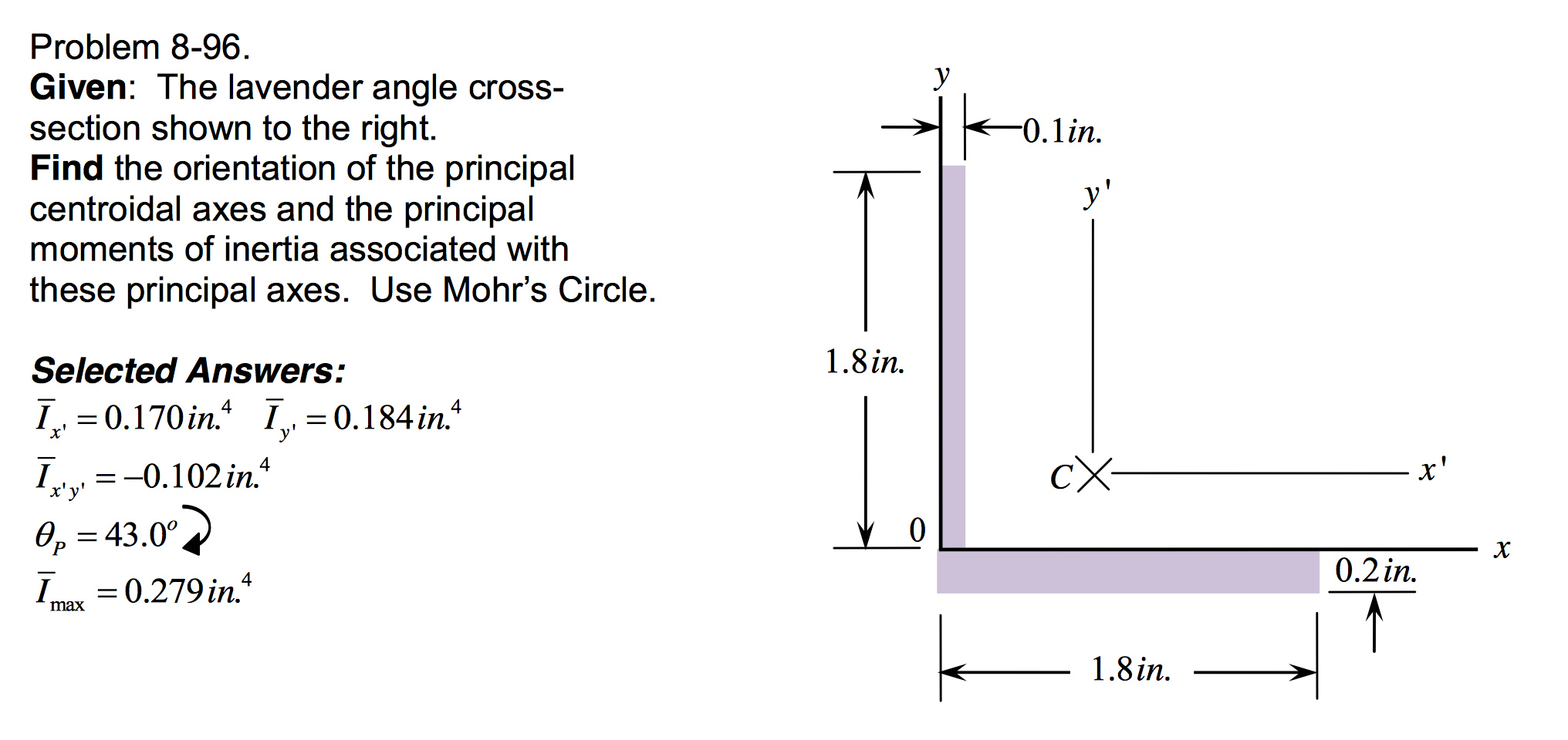 hollow right angle triangle section modulus