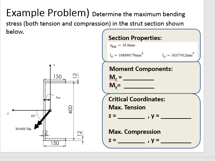 Solved Example Problem) Determine the maximum bending stress | Chegg.com