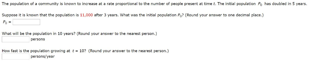 Solved The population of a community is known to increase at | Chegg.com