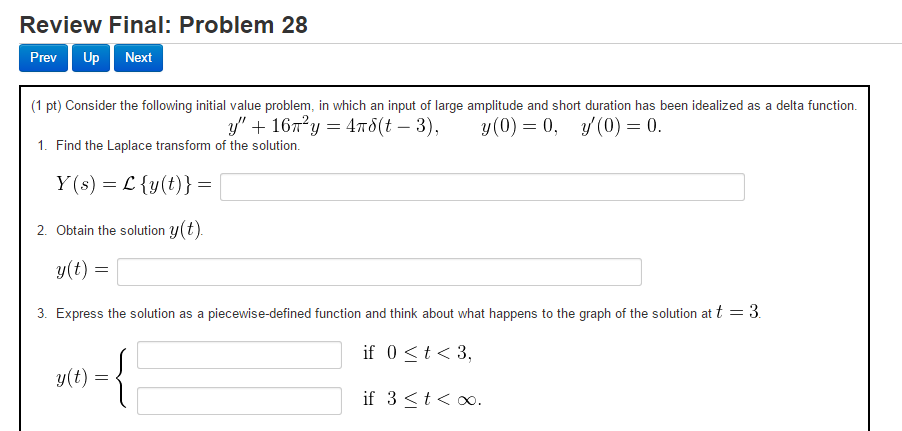 Solved (1 Pt) Consider The Following Initial Value Problem, | Chegg.com