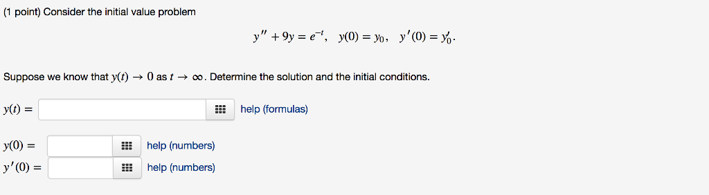 Solved 1 Point Consider The Initial Value Problem Suppose