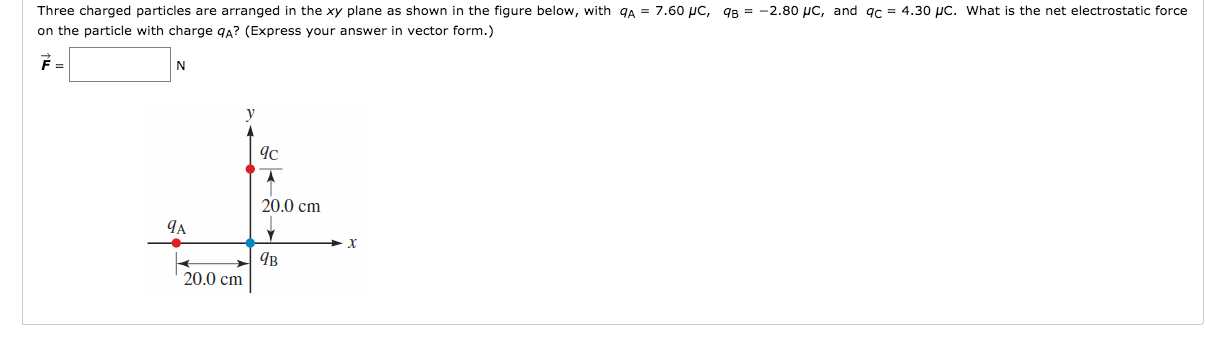 Solved Three Charged Particles Are Arranged In The Xy Plane