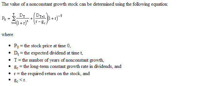 Current Stock Price Calculator Non Constant Growth