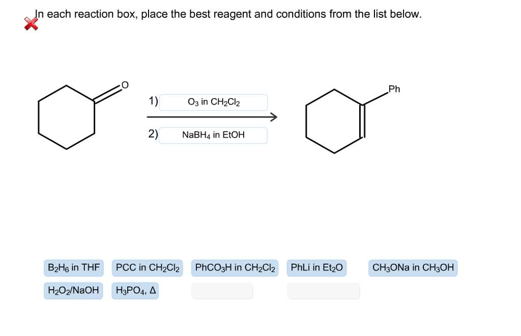 Solved N Each Reaction Box Place The Best Reagent And